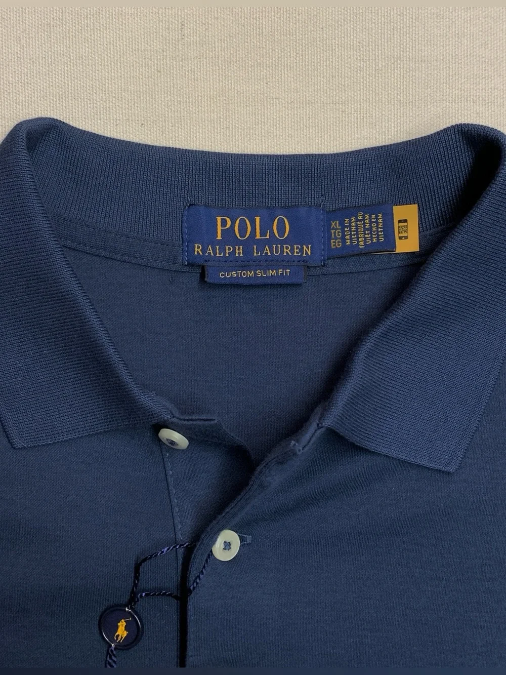 POLO RALPH LAUREN Custom Slim Fit Soft Cotton Short Sleeve Polo Shirt XL NWT